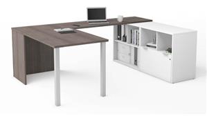 U Shaped Desks Bestar U-Desk with One File Drawer