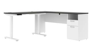 Standing Height Desks Bestar 72in W L-Shaped Electric Standing Desk