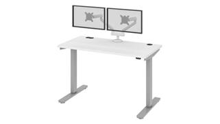 Adjustable Height Desks & Tables Bestar 48in W x 24” D Standing Desk with Dual Monitor Arm