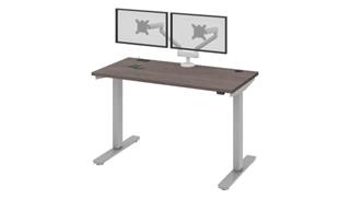 Adjustable Height Desks & Tables Bestar 48in W x 24” D Standing Desk with Dual Monitor Arm