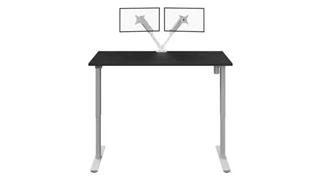 Adjustable Height Desks & Tables Bestar 60in W 30in D Standing Desk with Dual Monitor Arm