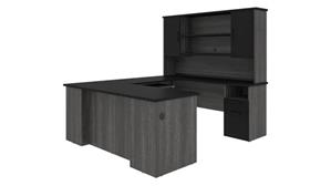 U Shaped Desks Bestar U-Shaped Desk with Hutch