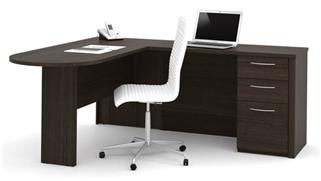 L Shaped Desks Bestar 66" W L-Shaped Desk with Pedestal