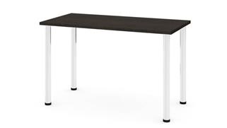 Computer Tables Bestar 24" x 48" Table with Round Metal Legs