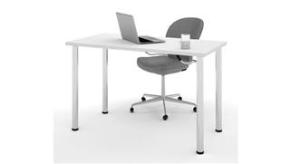 Computer Tables Bestar 24in x 48in Table with Round Metal Legs