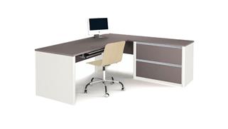 L Shaped Desks Bestar L Shaped Desk with Lateral File Pedestal 93862