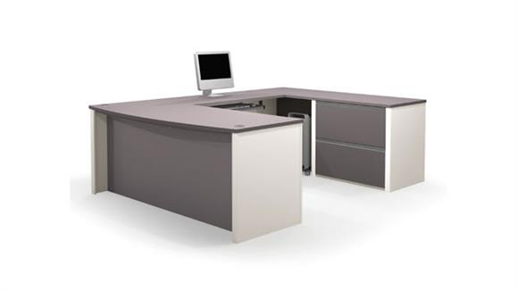 U Shaped Desks Bestar Bow Front U Shaped Desk 93865