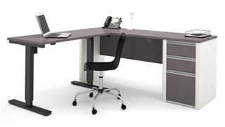 L Shaped Desks Bestar L Shaped Desk with Adjustable Height Table