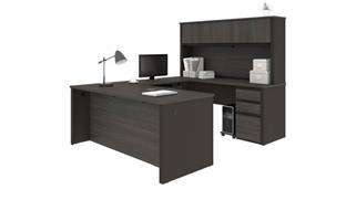 U Shaped Desks Bestar 72in W x 93in D U-Shaped Workstation with 2 Pedestals