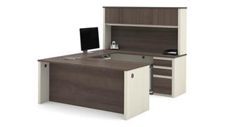 U Shaped Desks Bestar U Shaped Workstation with Two Pedestals
