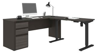 Adjustable Height Desks & Tables Bestar 6ft W x 6ft D  Height Adjustable L-Shaped Desk