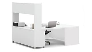 L Shaped Desks Bestar Panel Leg U Desk with Hutch