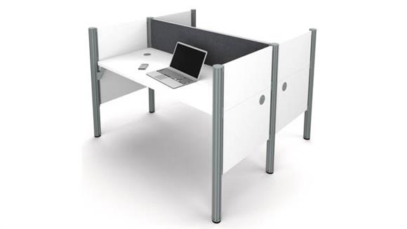 Double Face to Face Workstation - White with Tack Boards