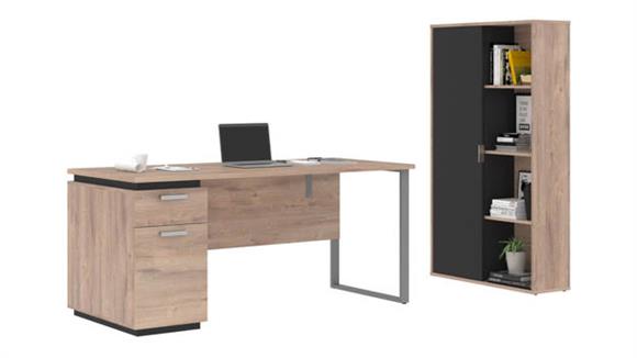 66in W Computer Desk and Bookcase