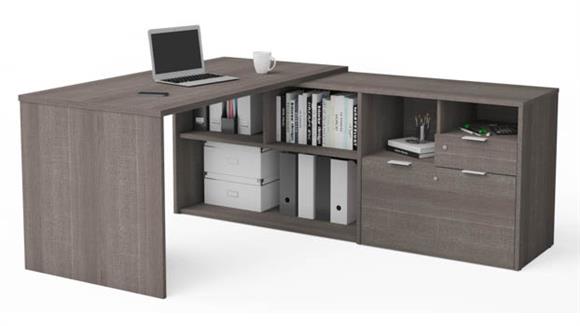 72in W L-Desk with 2 Drawers