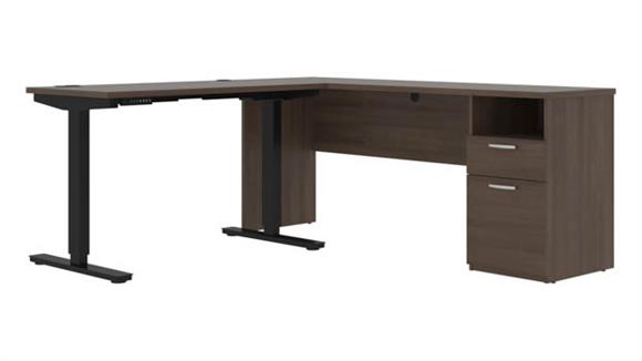 72in W L-Shaped Electric Standing Desk