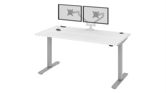 60in W 30in D Standing Desk with Dual Monitor Arm