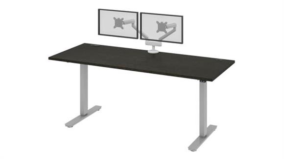 6ft W x 30” D  Standing Desk with Dual Monitor Arm