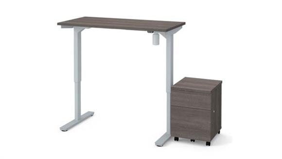 24in x 48in Electric Height Adjustable Table and Mobile Filing Cabinet