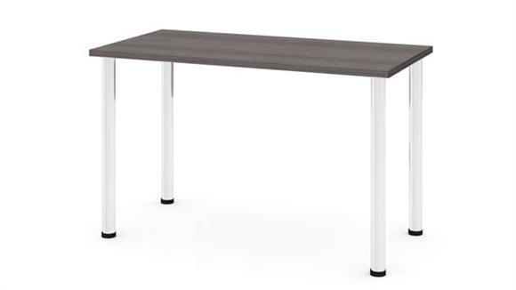 24in x 48in Table with Round Metal Legs