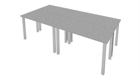48in W x 24in D Table Desks with Square Metal Legs (set of 4)