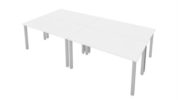 60in W x 30in D Table Desks with Square Metal Legs (set of 4)