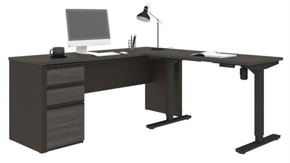 6ft W x 6ft D  Height Adjustable L-Shaped Desk