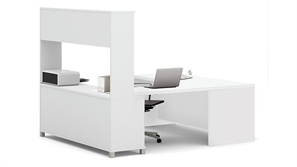 Panel Leg U Desk with Hutch