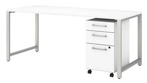 Computer Desks Bush Furniture 72" W x 30" D Table Desk with 3 Drawer Mobile File Cabinet