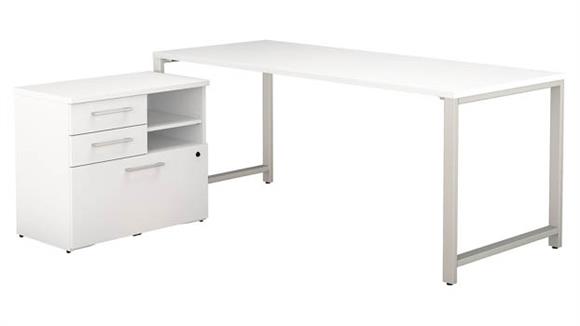 Computer Tables Bush Furniture 72" W x 30" D Table Desk with 30" W Lateral File Cabinet