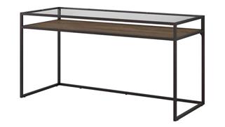 Writing Desks Bush Furniture 60" W Glass Top Writing Desk with Shelf
