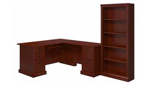L Shaped Desks Bush Furniture L-Shaped Desk and Bookcase