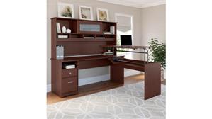 Adjustable Height Desks & Tables Bush Furniture 72" W 3 Position L Shaped Sit to Stand Desk with Hutch