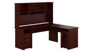 L Shaped Desks Bush Furniture 72in W L-Shaped Computer Desk with Hutch and Storage