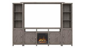 Electric Fireplaces Bush Furniture 65" W Farmhouse Entertainment Center with Electric Fireplace