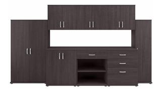 Storage Cabinets Bush Furniture 8 Piece Modular Closet Storage Set with Floor and Wall Cabinets