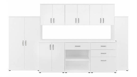 Storage Cabinets Bush Furniture 8 Piece Modular Closet Storage Set with Floor and Wall Cabinets