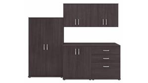 Storage Cabinets Bush Furniture 5 Piece Modular Closet Storage Set with Floor and Wall Cabinets