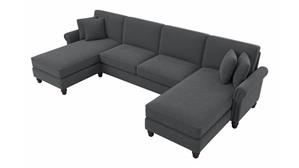 Sectional Sofas Bush Furniture 131" W Sectional Couch with Double Chaise Lounge