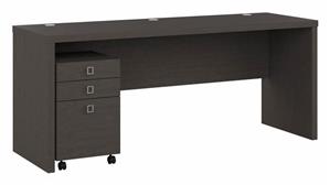 Office Credenzas Bush Furniture 72in W Credenza Desk with 3 Drawer Mobile Pedestal