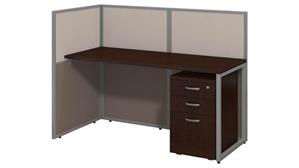 Workstations & Cubicles Bush Furniture 60" W Straight Desk Open Office with 3 Drawer Mobile Pedestal and 45"H Panels