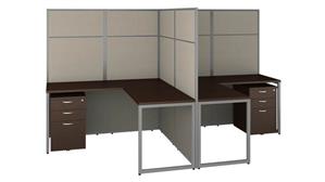 Workstations & Cubicles Bush Furniture 60in W 2 Person L-Shaped Cubicle Desk with Drawers and 66in H Panels