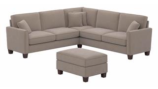 Sectional Sofas Bush Furniture 99in W L-Shaped Sectional Couch with Ottoman