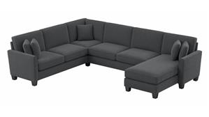Sectional Sofas Bush Furniture 128" W U-Shaped Sectional Couch with Reversible Chaise Lounge