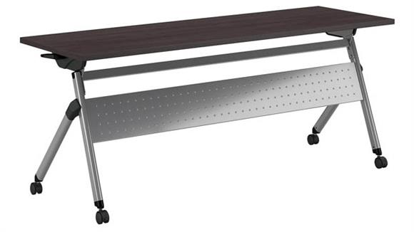 Training Tables Bush Furniture 72" W x 24" D Folding Training Table with Wheels