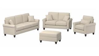 Sofas Bush Furniture 85in W Sofa with Loveseat, Accent Chair, and Ottoman