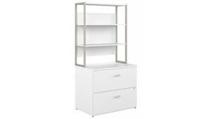 File Cabinets Lateral Bush Furniture 2 Drawer Lateral File Cabinet with Shelves