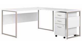 L Shaped Desks Bush Furniture 60in W x 72in D L-Shaped Table Desk with Mobile File Cabinet