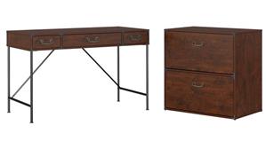 Writing Desks Bush Furniture 48" W Writing Desk and Lateral File Cabinet