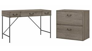Writing Desks Bush Furniture 48" W Writing Desk and Lateral File Cabinet